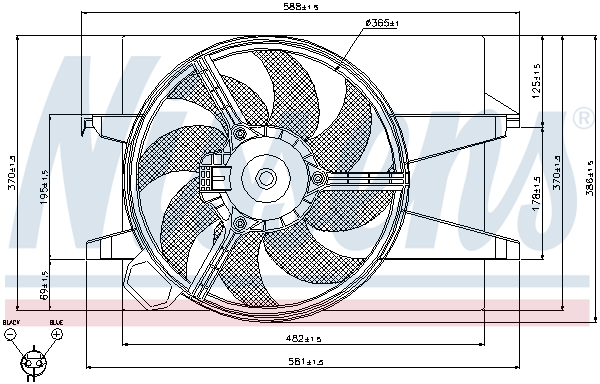 NISSENS 85032 Ventola, Raffreddamento motore