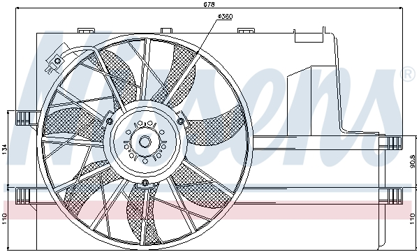 NISSENS 85078 Ventola, Raffreddamento motore