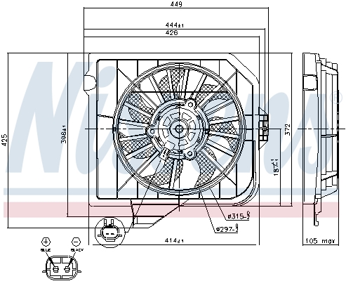 NISSENS 85091 Ventola, Raffreddamento motore