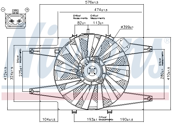 NISSENS 85103 Ventola, Raffreddamento motore-Ventola, Raffreddamento motore-Ricambi Euro