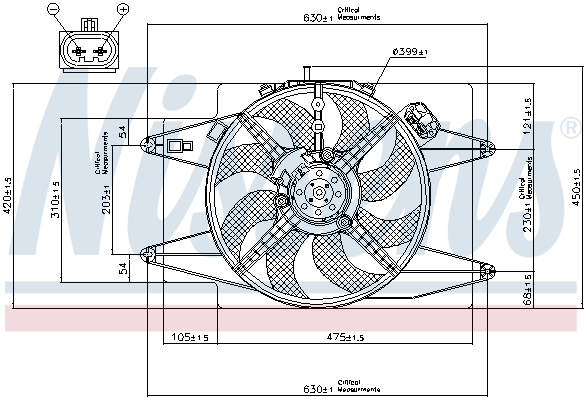 NISSENS 85105 Ventola, Raffreddamento motore