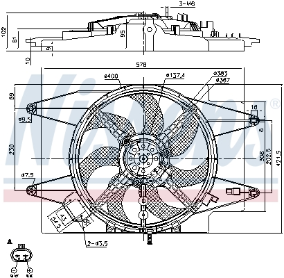 NISSENS 85107 Ventola, Raffreddamento motore-Ventola, Raffreddamento motore-Ricambi Euro