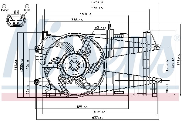 NISSENS 85163 Ventola, Raffreddamento motore