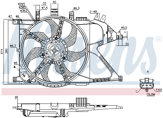 NISSENS 85195 Ventola, Raffreddamento motore-Ventola, Raffreddamento motore-Ricambi Euro