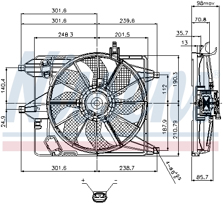 NISSENS 85252 Ventola, Raffreddamento motore