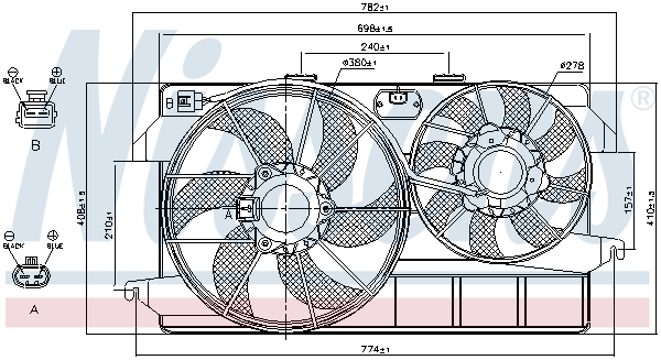 NISSENS 85263 Ventola, Raffreddamento motore