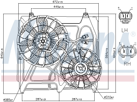 NISSENS 85271 Ventola, Raffreddamento motore-Ventola, Raffreddamento motore-Ricambi Euro