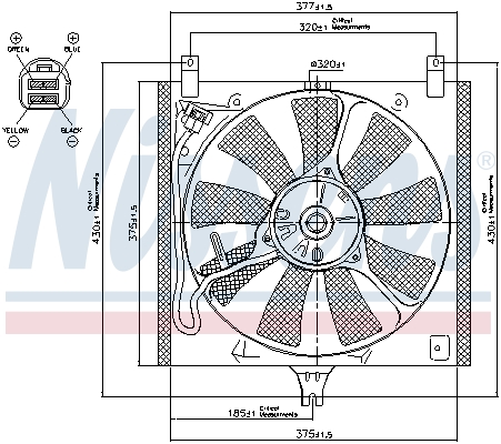 NISSENS 85385 Ventola, Raffreddamento motore-Ventola, Raffreddamento motore-Ricambi Euro