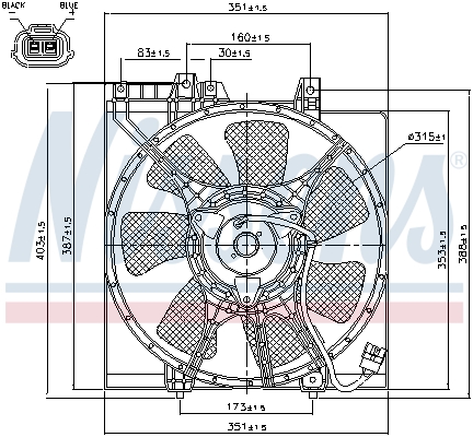 NISSENS 85491 Ventola, Raffreddamento motore-Ventola, Raffreddamento motore-Ricambi Euro