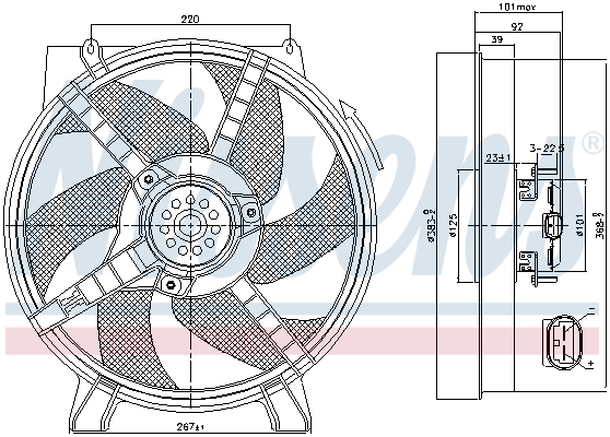 NISSENS 85500 Ventola, Raffreddamento motore