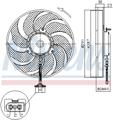 NISSENS 85545 Ventola, Raffreddamento motore