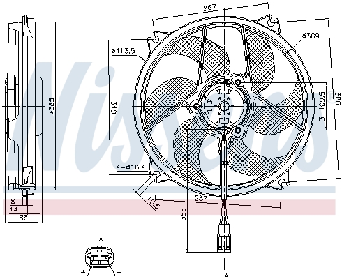 NISSENS 85561 Ventola, Raffreddamento motore