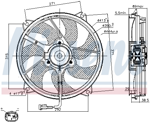 NISSENS 85606 Ventola, Raffreddamento motore