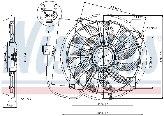 NISSENS 85637 Ventola, Raffreddamento motore