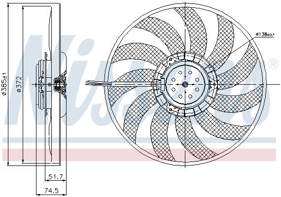 NISSENS 85638 Ventola, Raffreddamento motore-Ventola, Raffreddamento motore-Ricambi Euro