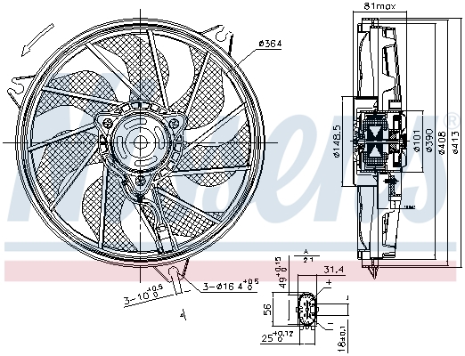 NISSENS 85662 Ventola, Raffreddamento motore-Ventola, Raffreddamento motore-Ricambi Euro