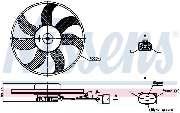 NISSENS 85699 Ventola, Raffreddamento motore