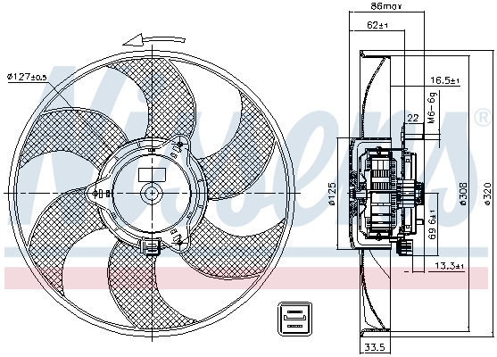 NISSENS 85705 Ventola, Raffreddamento motore-Ventola, Raffreddamento motore-Ricambi Euro