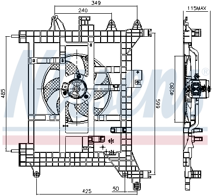 NISSENS 85711 Ventola, Raffreddamento motore