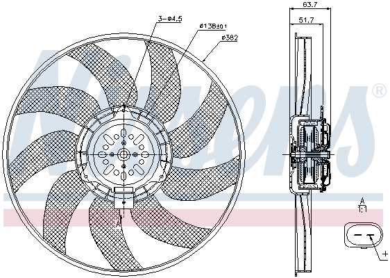 NISSENS 85728 Ventola, Raffreddamento motore