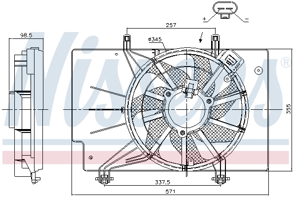 NISSENS 85752 Ventola, Raffreddamento motore