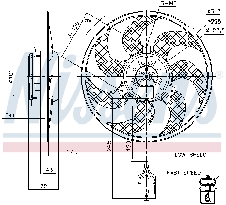 NISSENS 85754 Ventola, Raffreddamento motore