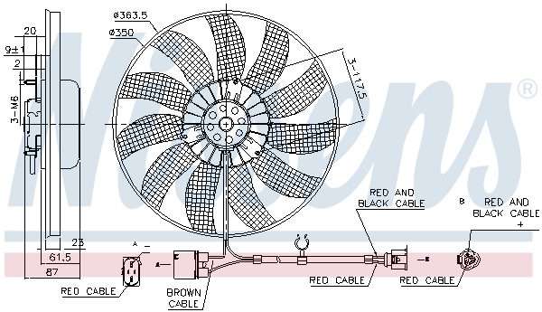 NISSENS 85763 Ventola, Raffreddamento motore