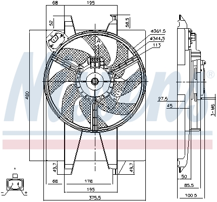 NISSENS 85767 Ventola, Raffreddamento motore-Ventola, Raffreddamento motore-Ricambi Euro