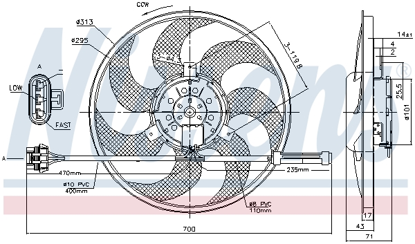 NISSENS 85775 Ventola, Raffreddamento motore-Ventola, Raffreddamento motore-Ricambi Euro