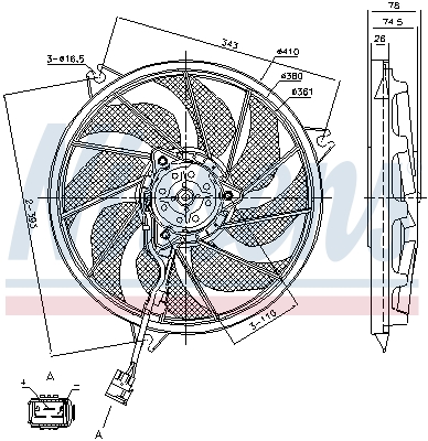 NISSENS 85787 Ventola, Raffreddamento motore