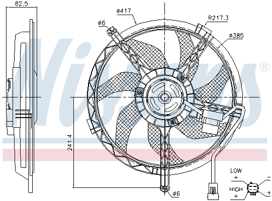 NISSENS 85945 Ventola, Raffreddamento motore