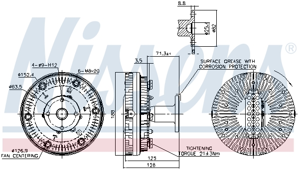 NISSENS 86038 Giunto di collegamento, Ventilatore radiatore