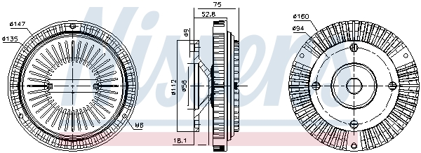 NISSENS 86044 Giunto di collegamento, Ventilatore radiatore-Giunto di collegamento, Ventilatore radiatore-Ricambi Euro