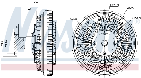 NISSENS 86091 Giunto di collegamento, Ventilatore radiatore