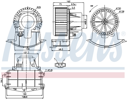 NISSENS 87033 Ventilatore abitacolo