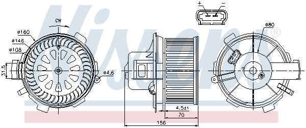 NISSENS 87045 Ventilatore abitacolo