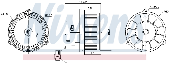 NISSENS 87160 Ventilatore abitacolo