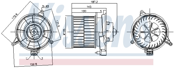 NISSENS 87312 Ventilatore abitacolo-Ventilatore abitacolo-Ricambi Euro