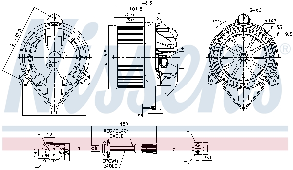 NISSENS 87432 Ventilatore abitacolo-Ventilatore abitacolo-Ricambi Euro