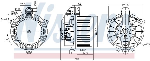 NISSENS 87495 Ventilatore abitacolo-Ventilatore abitacolo-Ricambi Euro