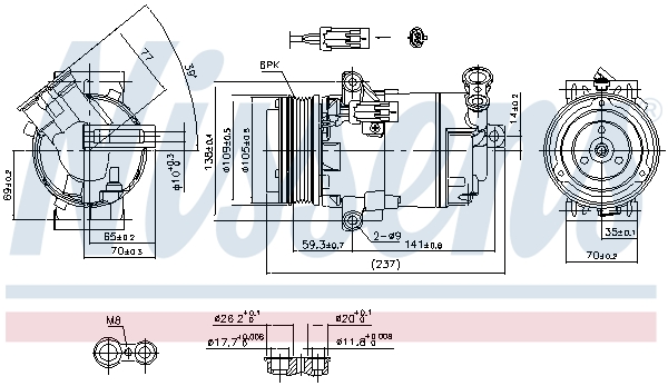 NISSENS 890006 Compressore, Climatizzatore-Compressore, Climatizzatore-Ricambi Euro