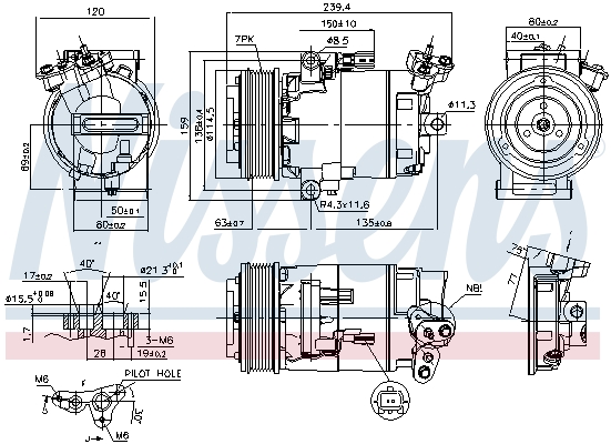 NISSENS 890015 Compressore, Climatizzatore