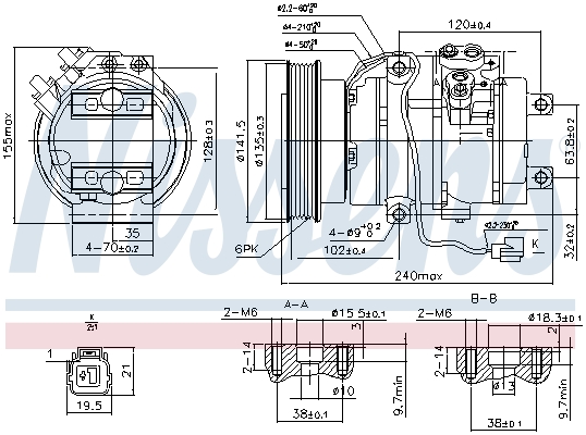 NISSENS 890017 Compressore, Climatizzatore-Compressore, Climatizzatore-Ricambi Euro