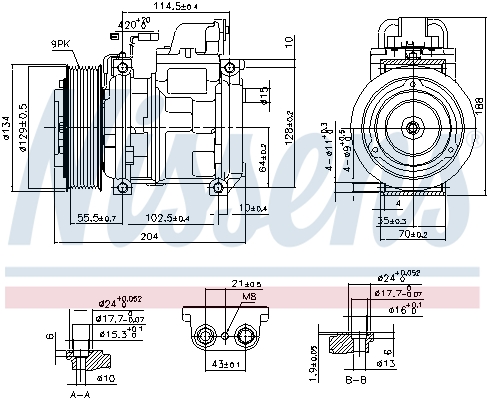 NISSENS 890023 Compressore, Climatizzatore-Compressore, Climatizzatore-Ricambi Euro