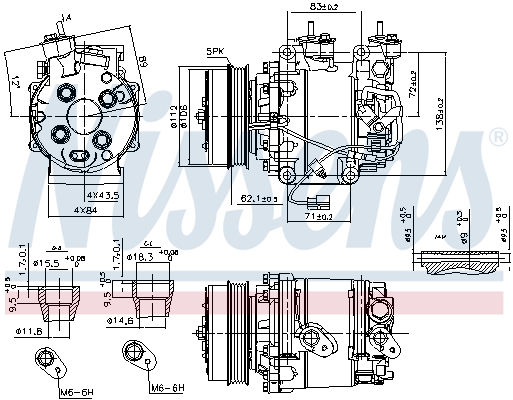 NISSENS 890035 Compressore, Climatizzatore-Compressore, Climatizzatore-Ricambi Euro