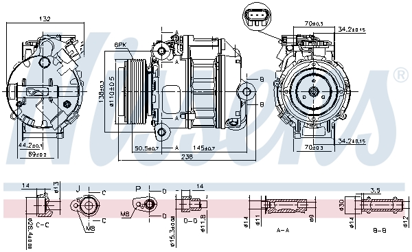 NISSENS 890037 Compressore, Climatizzatore-Compressore, Climatizzatore-Ricambi Euro