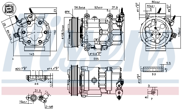 NISSENS 890041 Compressore, Climatizzatore-Compressore, Climatizzatore-Ricambi Euro