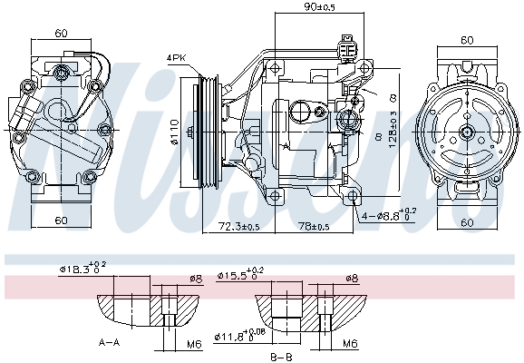 NISSENS 890047 Compressore, Climatizzatore-Compressore, Climatizzatore-Ricambi Euro