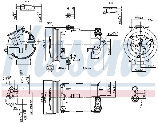 NISSENS 890057 Compressore, Climatizzatore-Compressore, Climatizzatore-Ricambi Euro