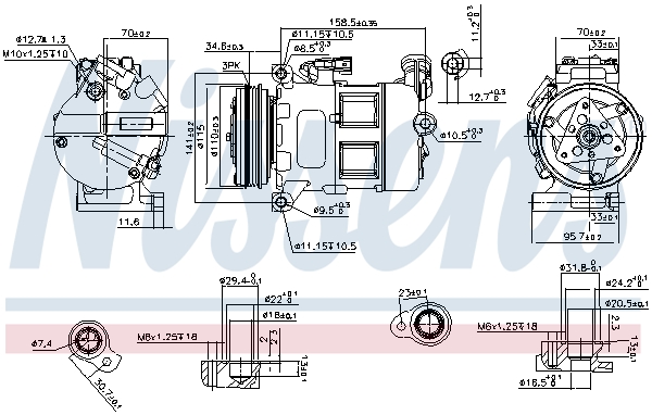 NISSENS 890062 Compressore, Climatizzatore-Compressore, Climatizzatore-Ricambi Euro